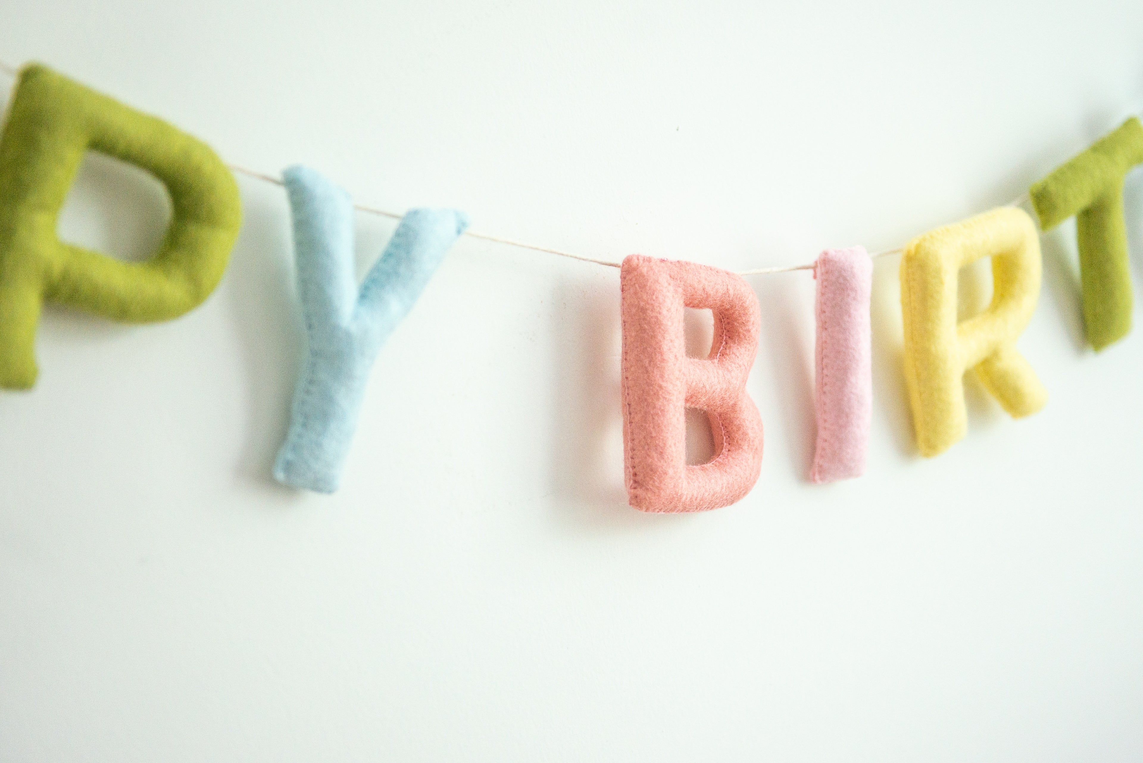 Happy Birthday Banner - Pastel Rainbow