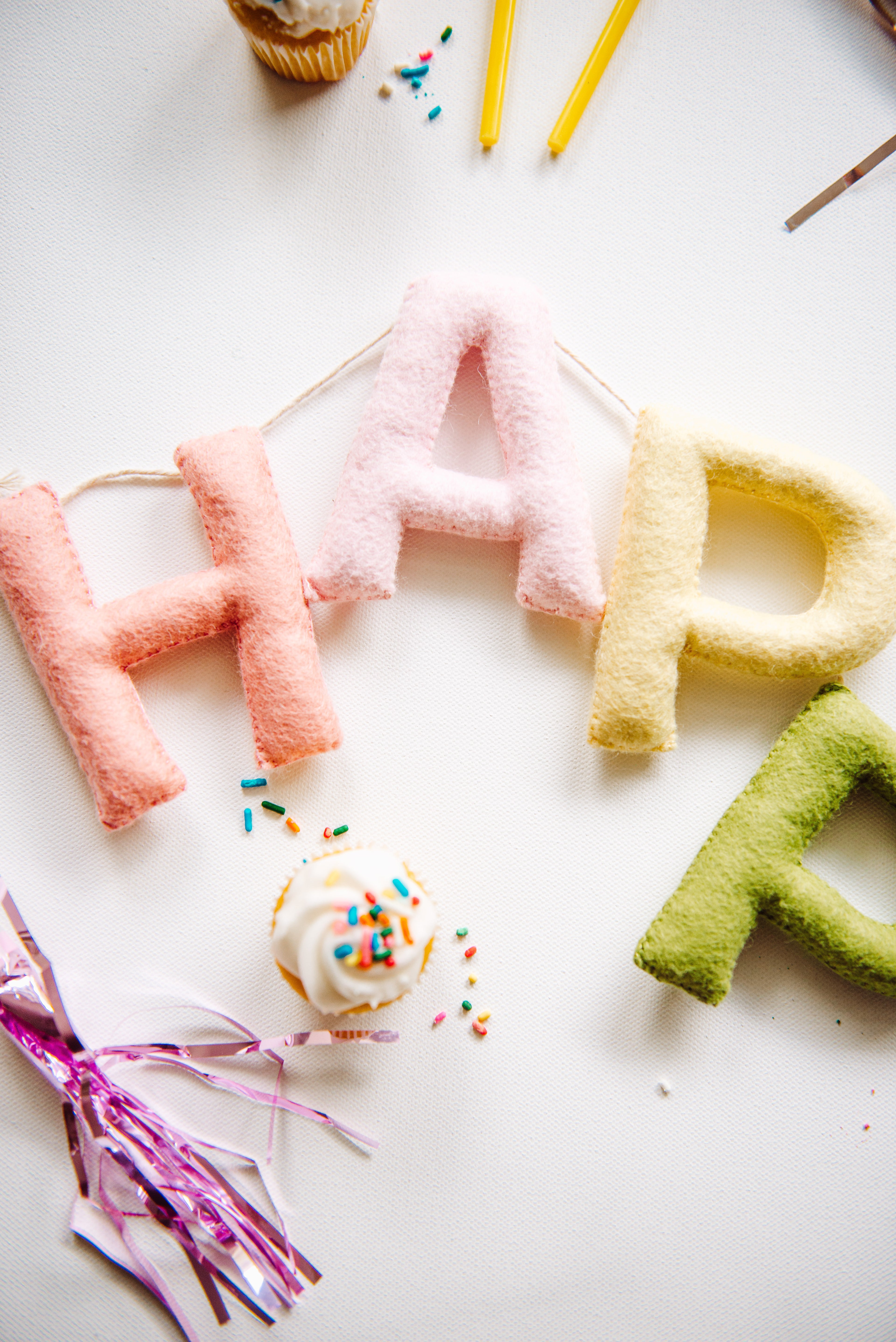 Happy Birthday Banner - Pastel Rainbow