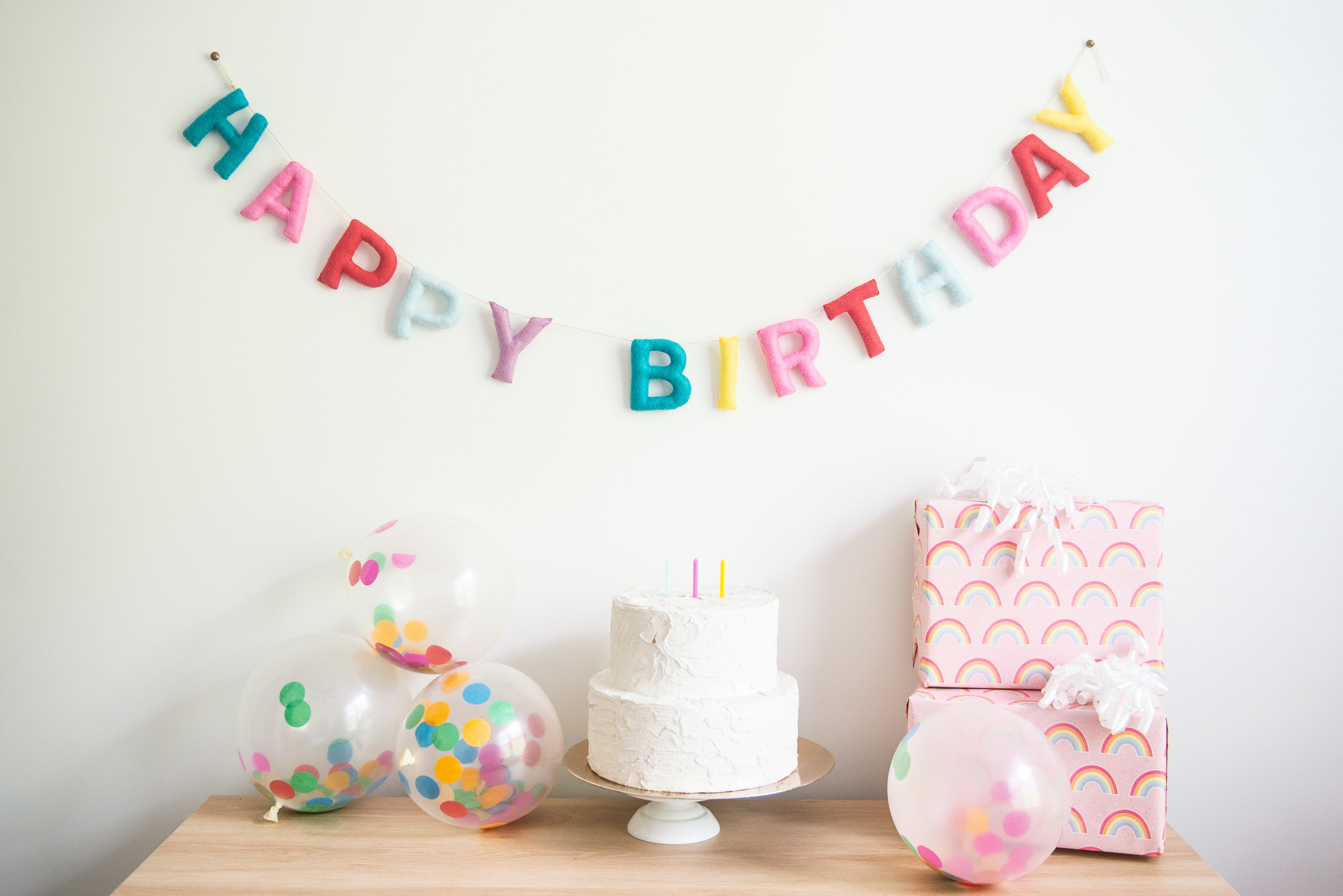 Felt Happy Birthday Banner, Wool Garland, Eco Friendly Garland, Felt Letters, Felt Garland, Birthday Decorations