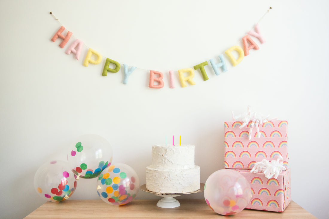 Happy Birthday Banner - Pastel Rainbow