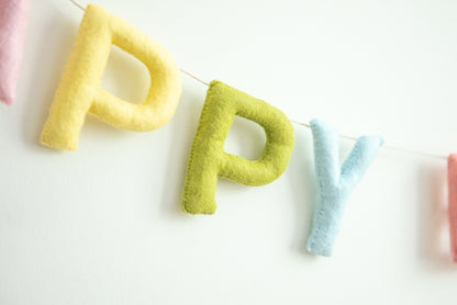 Happy Birthday Banner - Pastel Rainbow