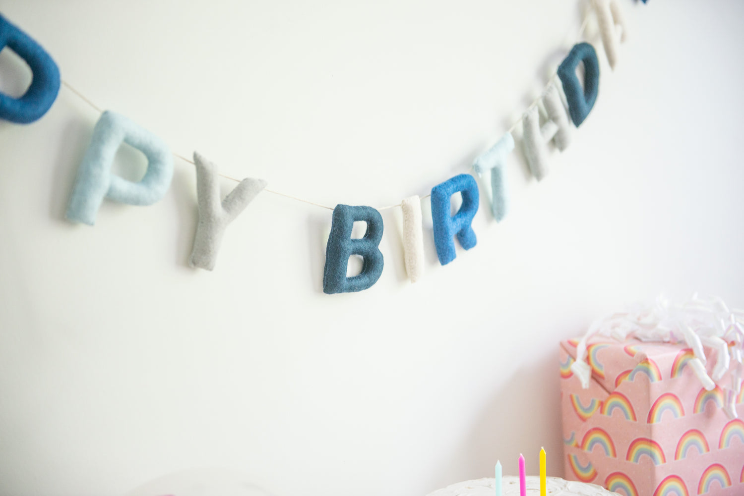 Happy Birthday Banner - Blue Tones