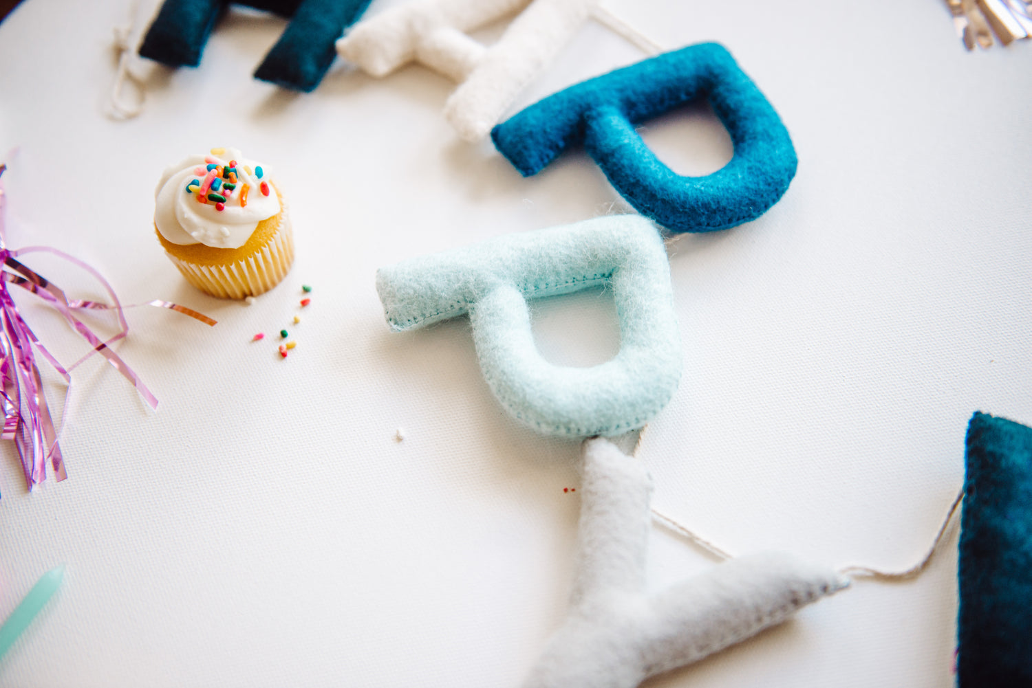 Happy Birthday Banner - Blue Tones