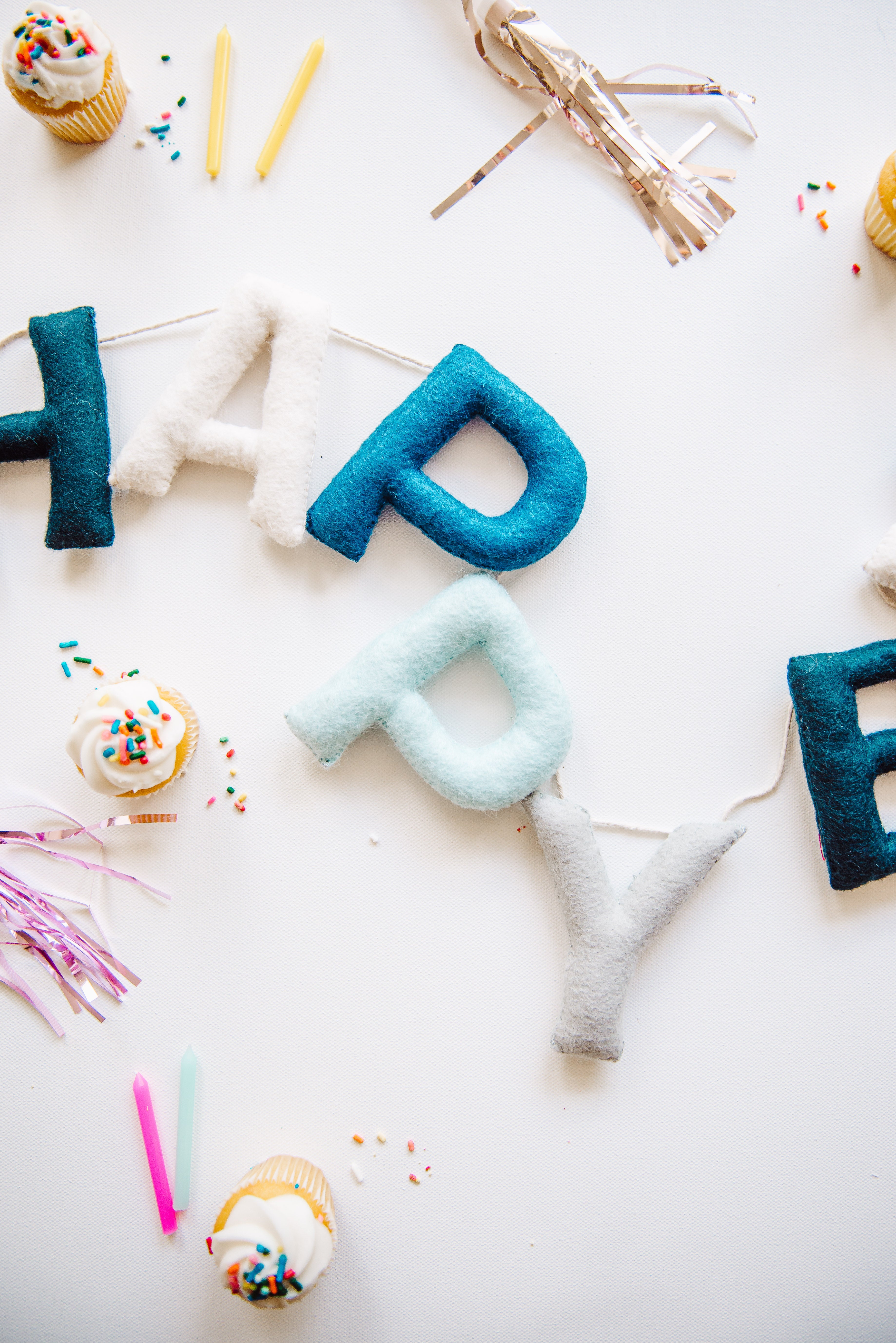 Happy Birthday Banner - Blue Tones