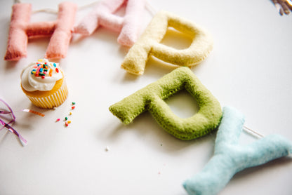 Happy Birthday Banner - Pastel Rainbow
