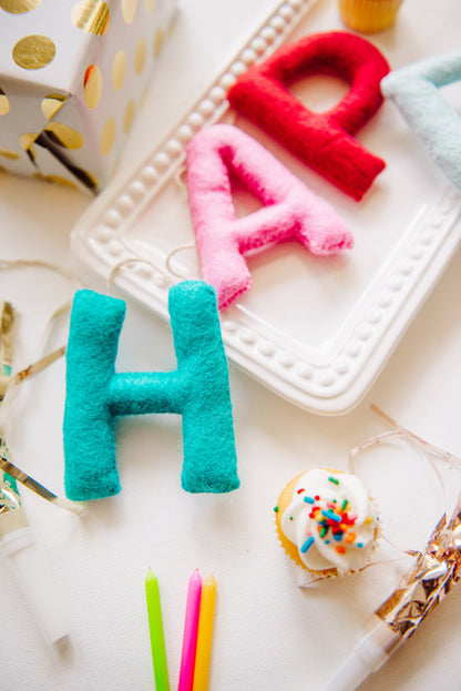 Felt Happy Birthday Banner, Wool Garland, Eco Friendly Garland, Felt Letters, Felt Garland, Birthday Decorations
