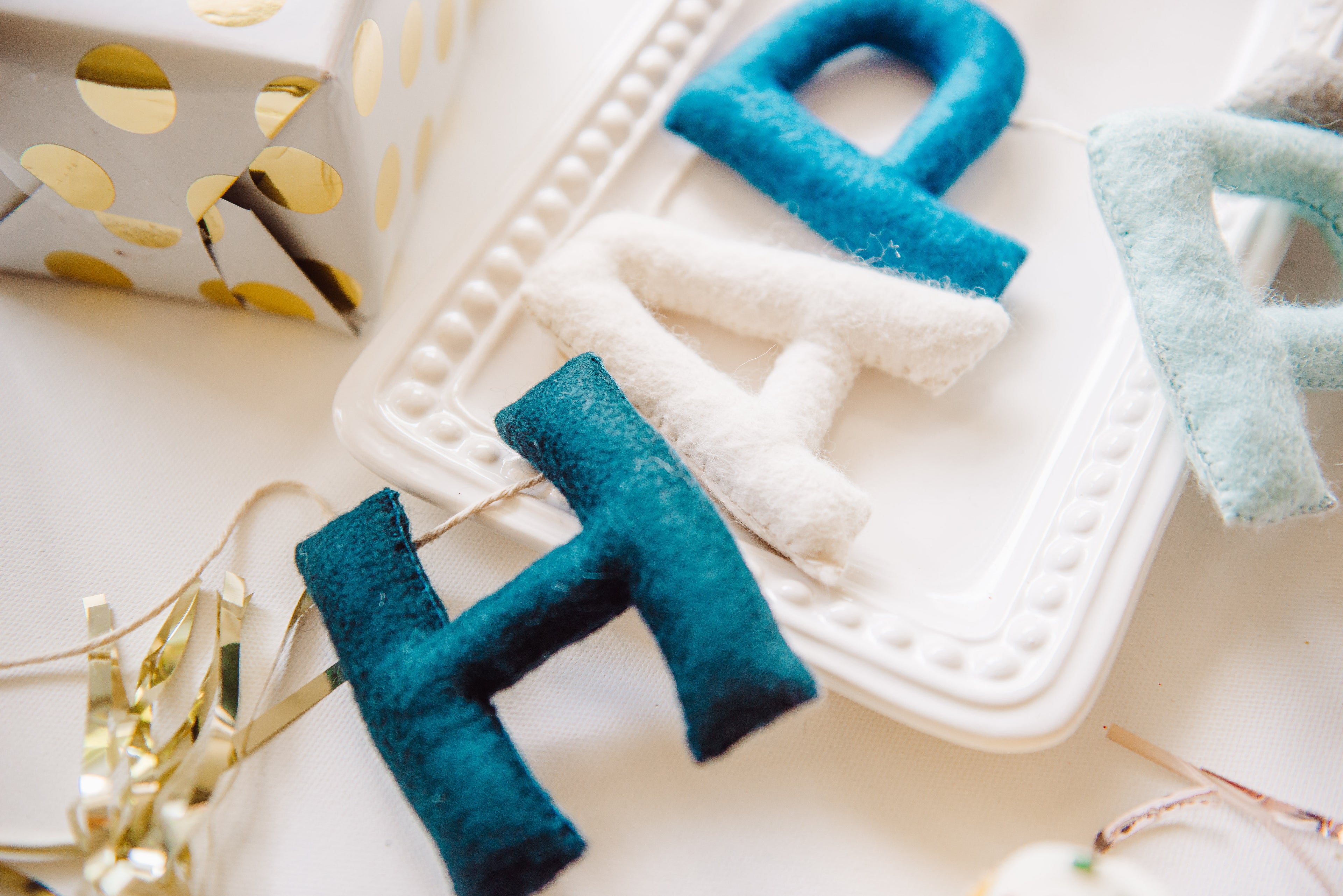 Happy Birthday Banner - Blue Tones