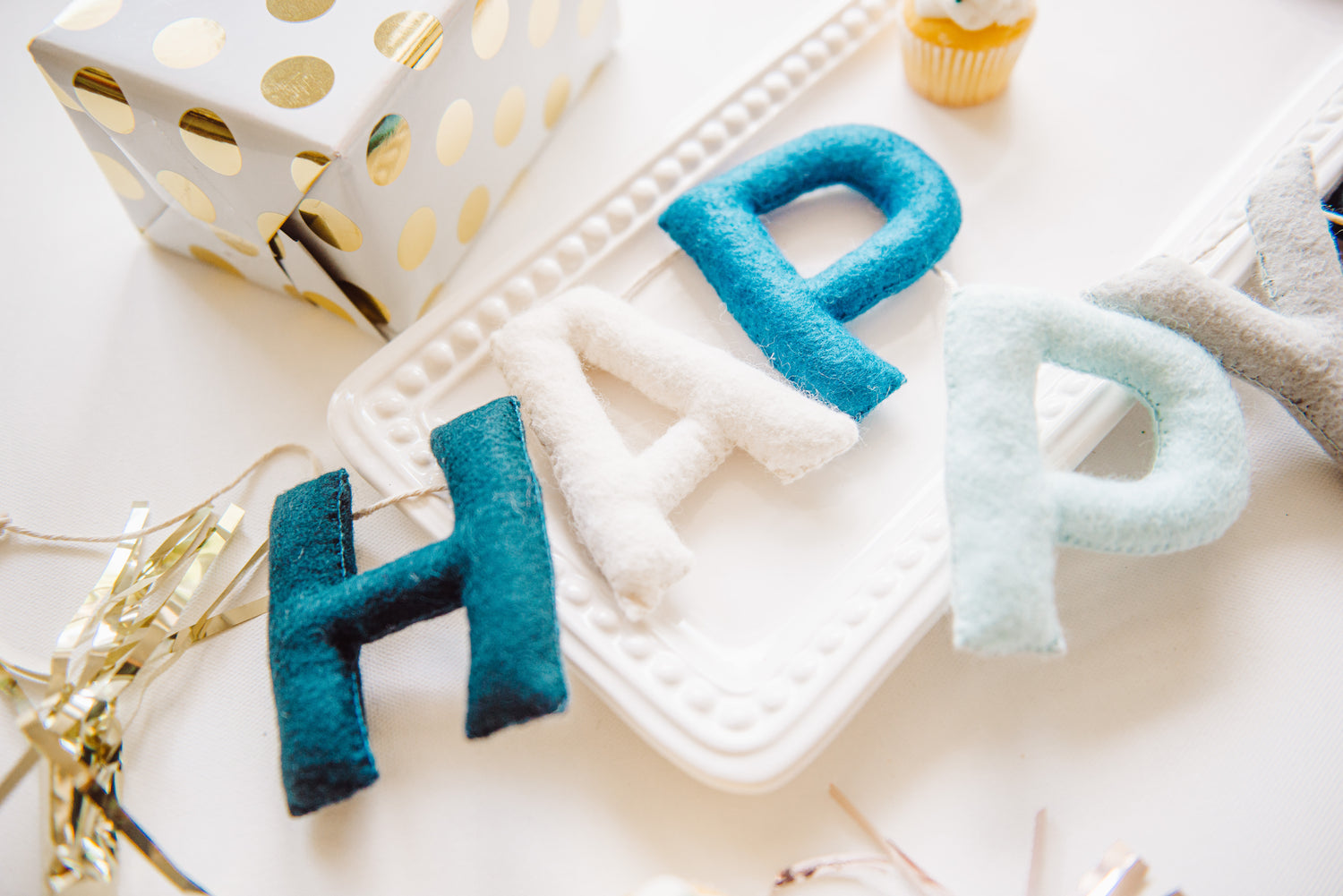 Happy Birthday Banner - Blue Tones