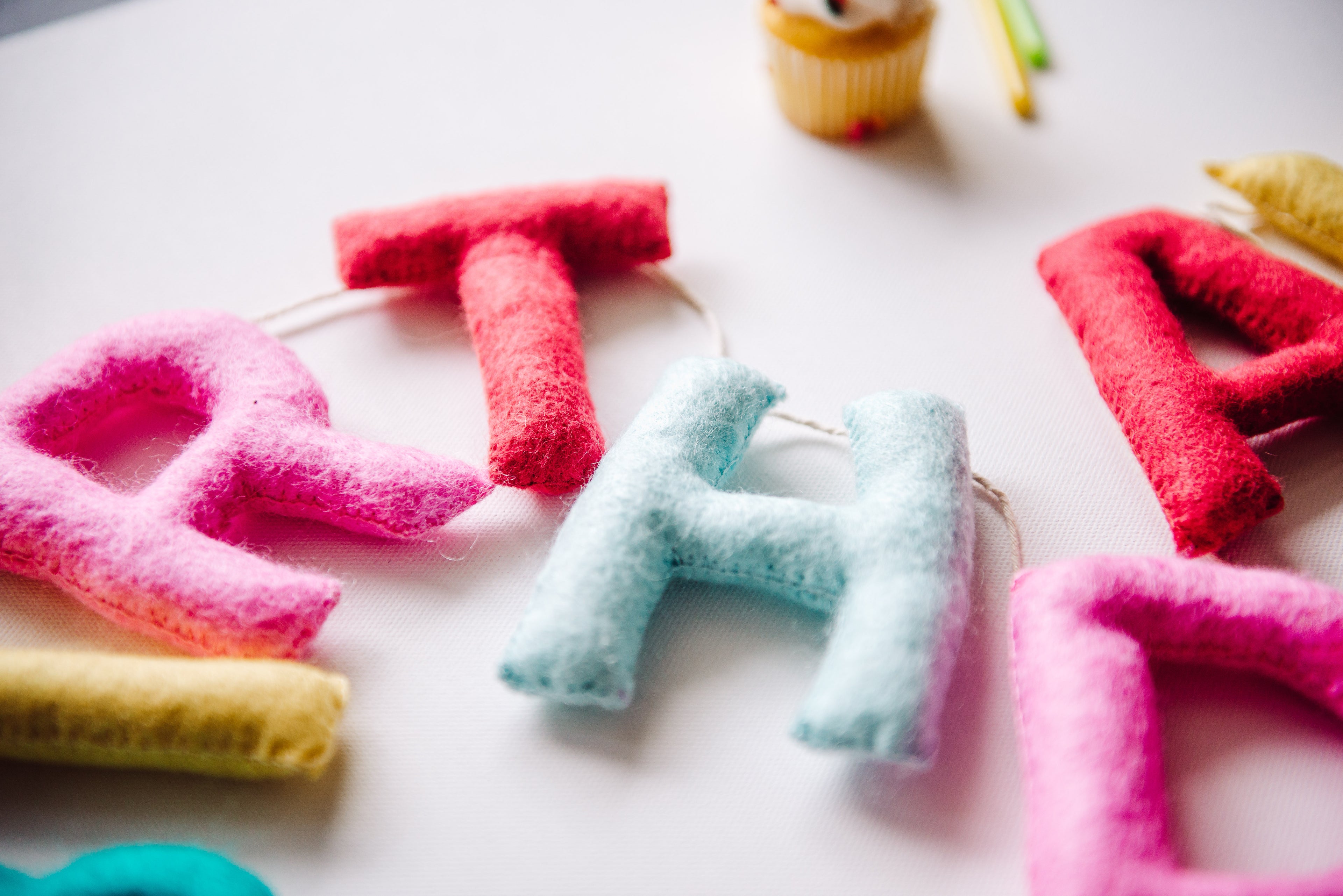 Felt Happy Birthday Banner, Wool Garland, Eco Friendly Garland, Felt Letters, Felt Garland, Birthday Decorations