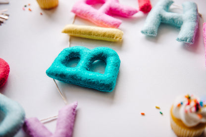 Felt Happy Birthday Banner, Wool Garland, Eco Friendly Garland, Felt Letters, Felt Garland, Birthday Decorations