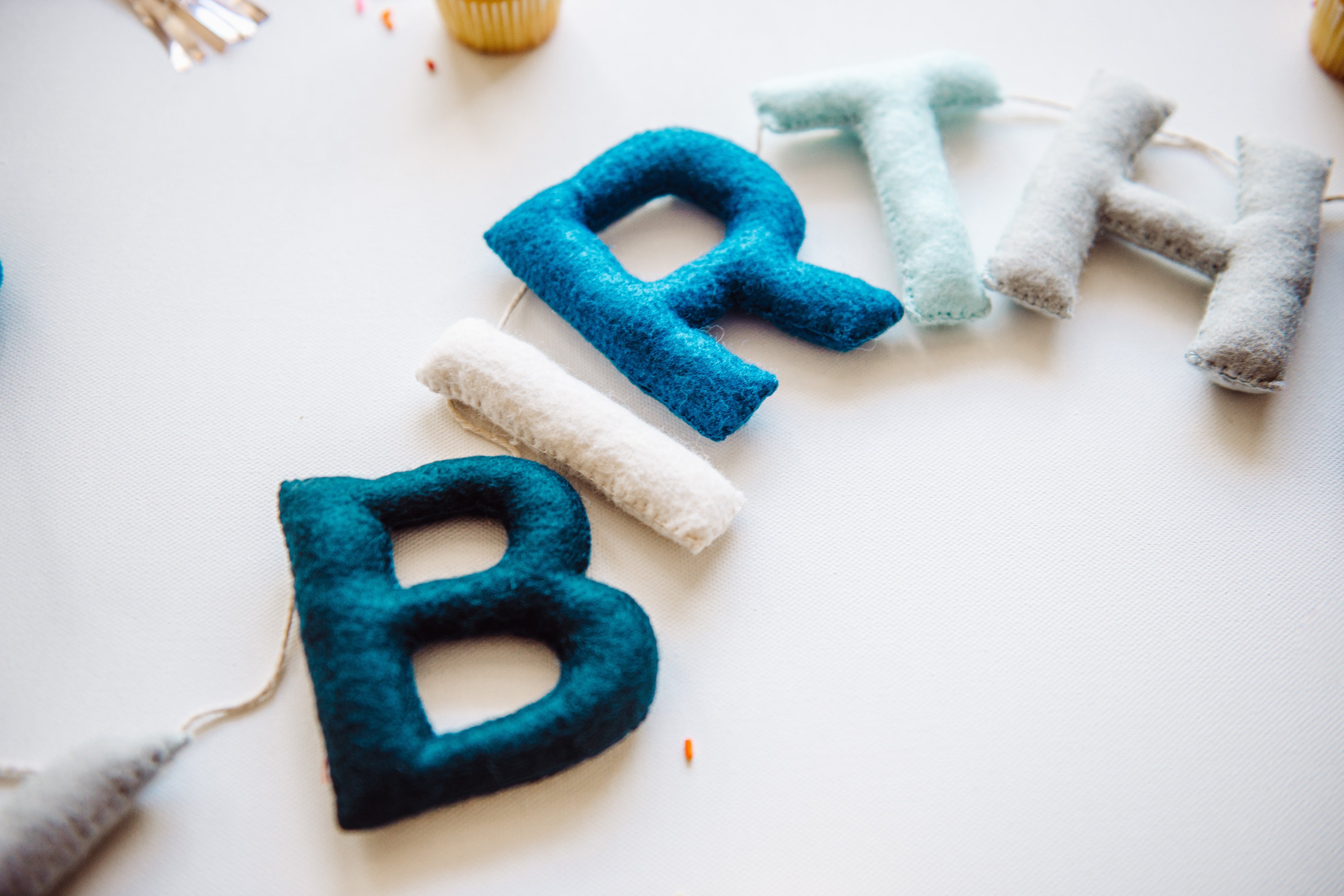 Happy Birthday Banner - Blue Tones