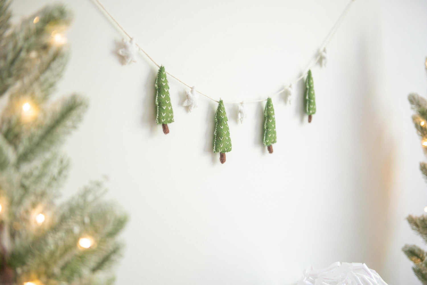 Christmas Tree Garland, Felt Christmas Decorations, Christmas Mantle Garland, Christmas Mantel Decor