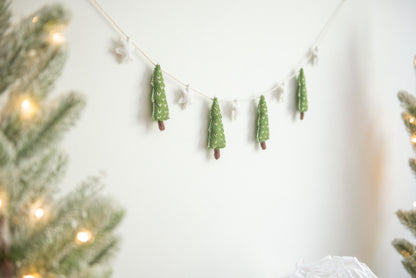 Christmas Tree Garland, Felt Christmas Decorations, Christmas Mantle Garland, Christmas Mantel Decor