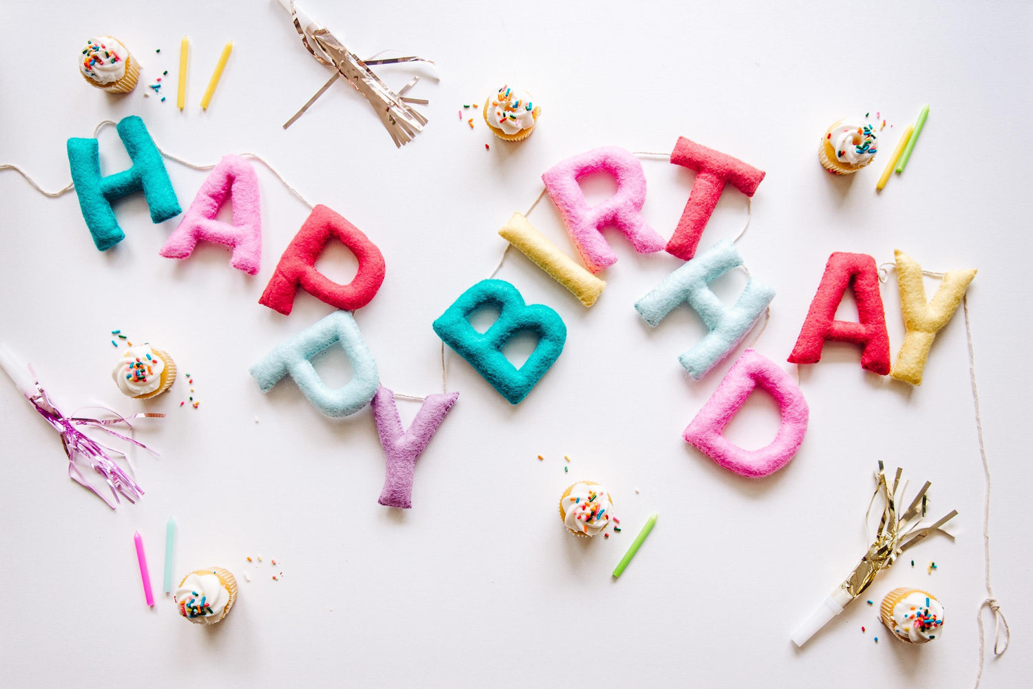 Felt Happy Birthday Banner, Wool Garland, Eco Friendly Garland, Felt Letters, Felt Garland, Birthday Decorations