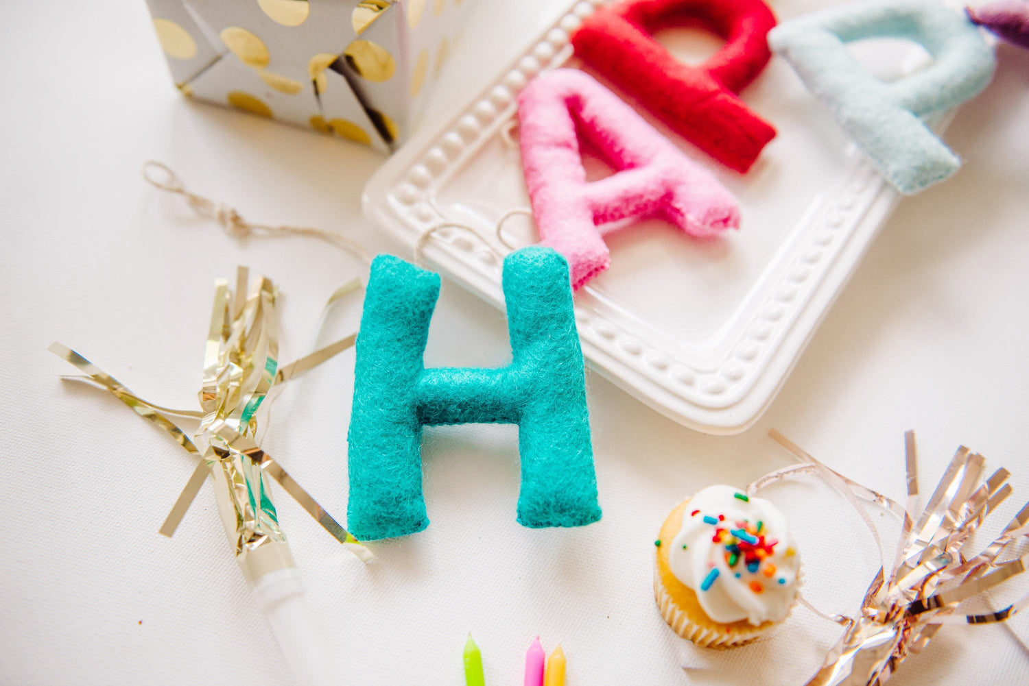 Felt Happy Birthday Banner, Wool Garland, Eco Friendly Garland, Felt Letters, Felt Garland, Birthday Decorations