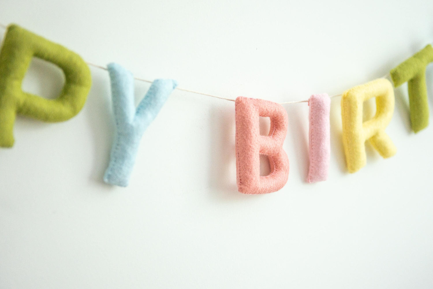 Personalized Pastel Rainbow Felt Happy Birthday Banner, 1st Birthday Decor