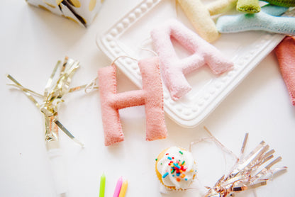 Personalized Pastel Rainbow Felt Happy Birthday Banner, 1st Birthday Decor