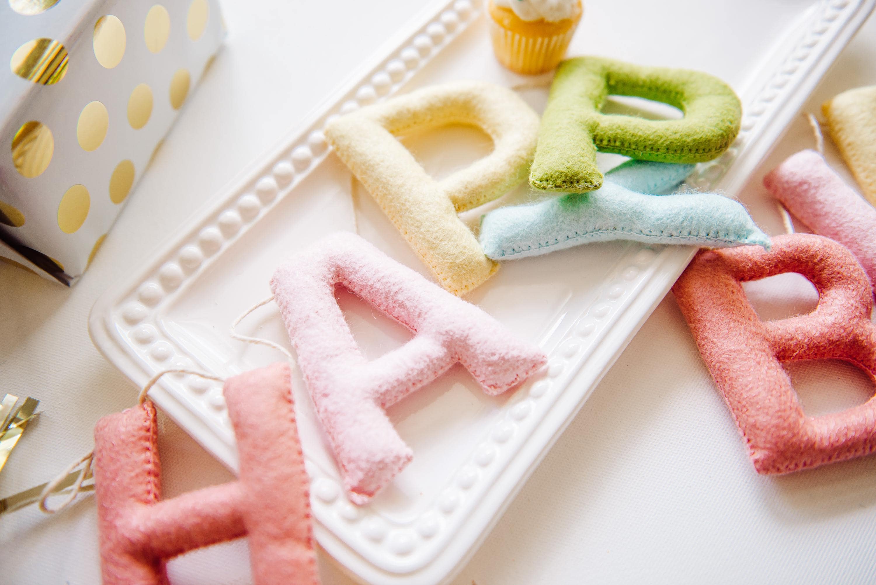 Personalized Pastel Rainbow Felt Happy Birthday Banner, 1st Birthday Decor