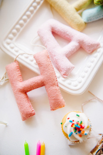 Personalized Pastel Rainbow Felt Happy Birthday Banner, 1st Birthday Decor