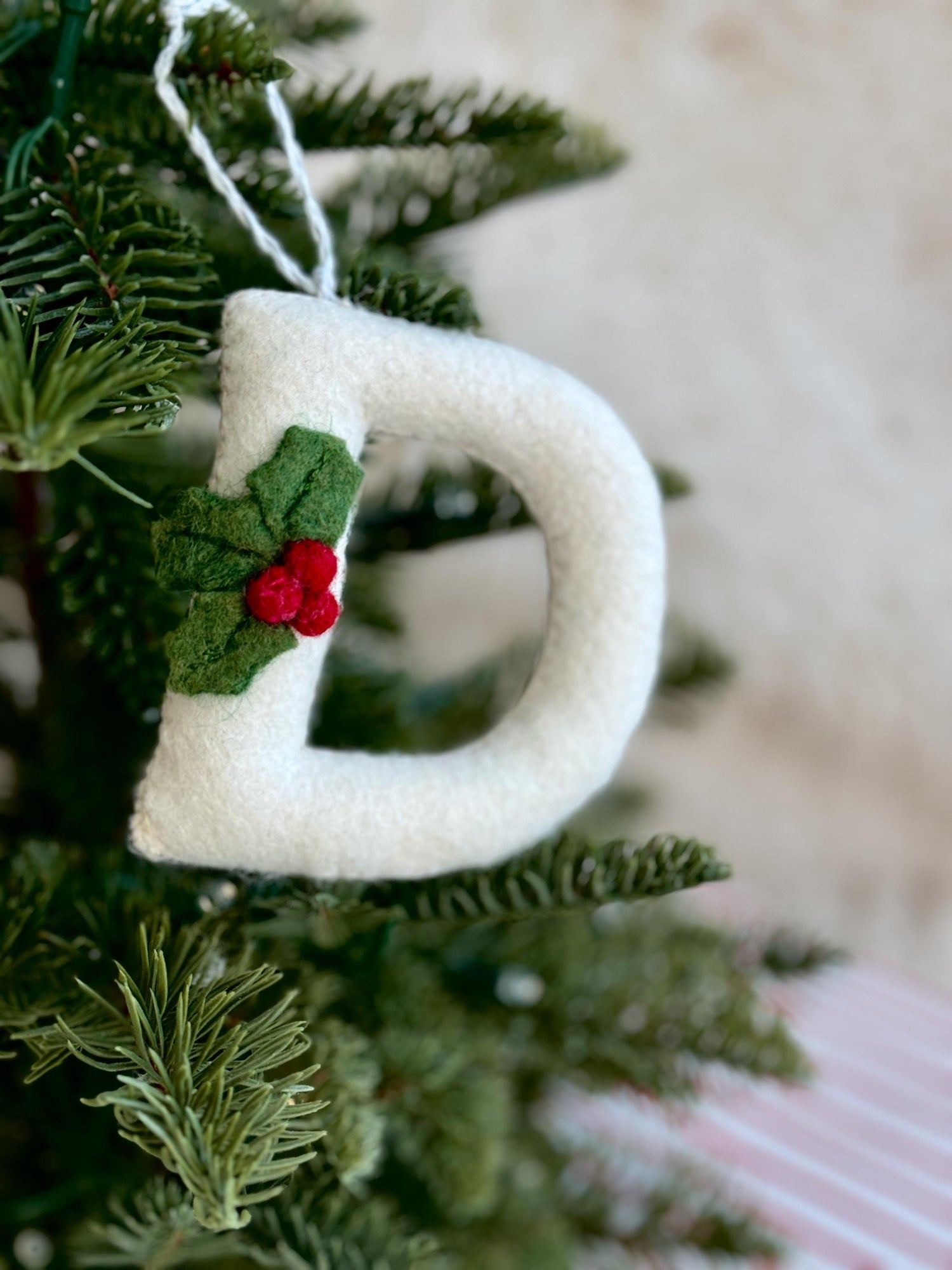 Initial Ornament, Handmade Felt Ornaments, Personalized Stocking Tags, Stocking Stuffers For Teens