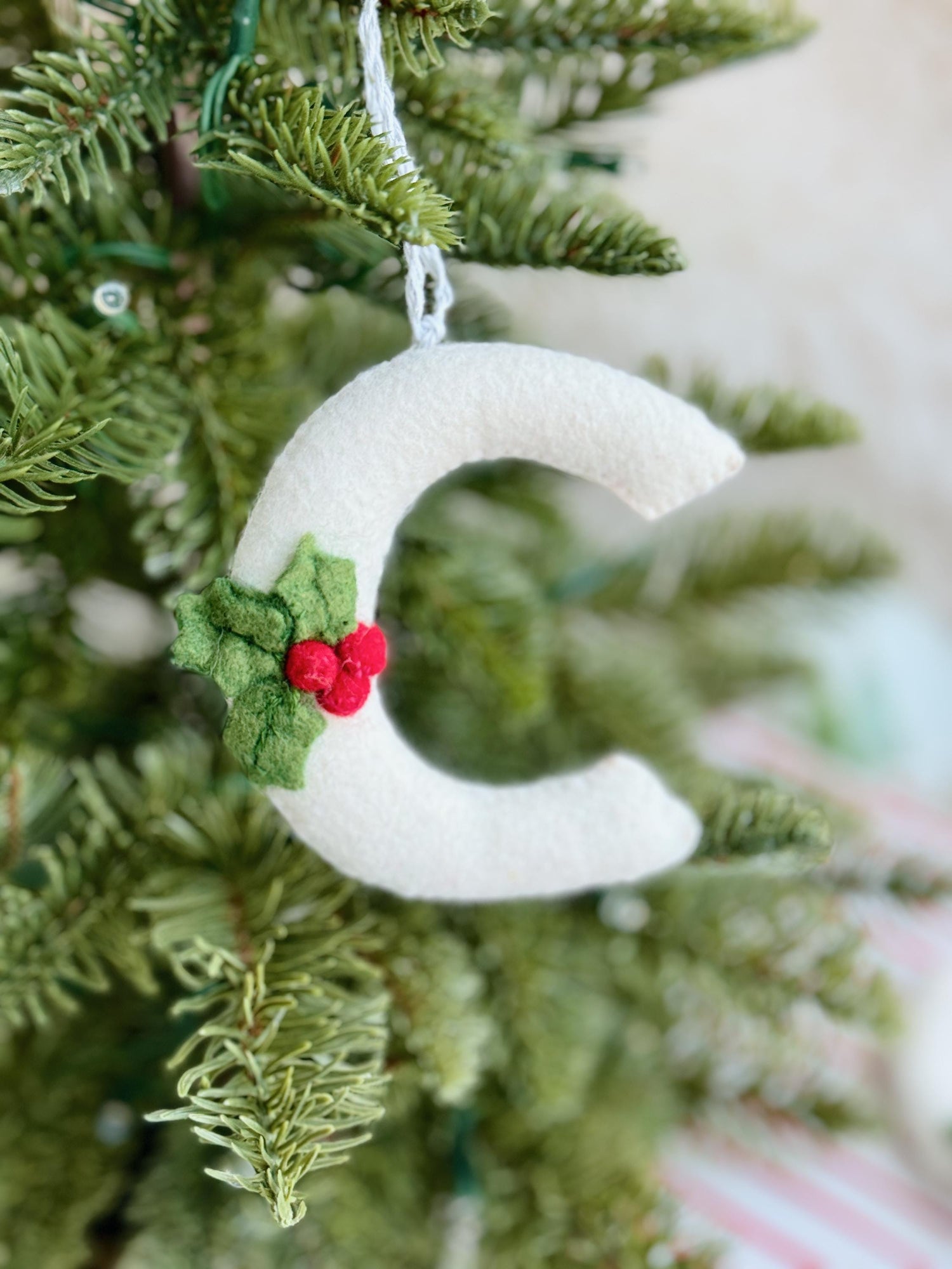 Initial Ornament, Handmade Felt Ornaments, Personalized Stocking Tags, Stocking Stuffers For Teens