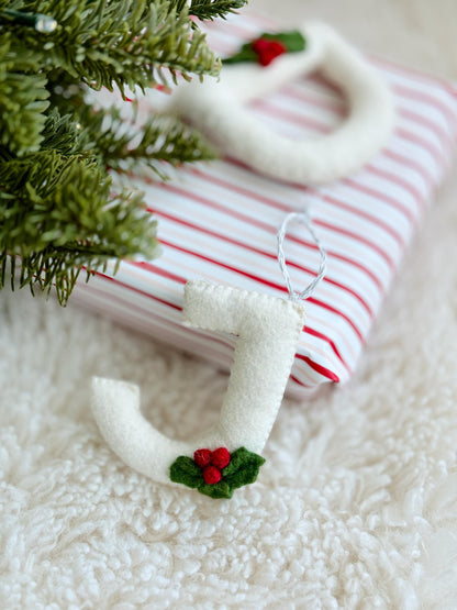 Initial Ornament, Handmade Felt Ornaments, Personalized Stocking Tags, Stocking Stuffers For Teens