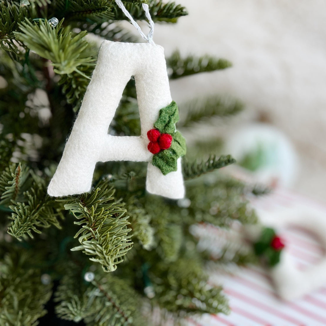 Initial Ornament. Felt Christmas Ornament. Perfect Stocking filler