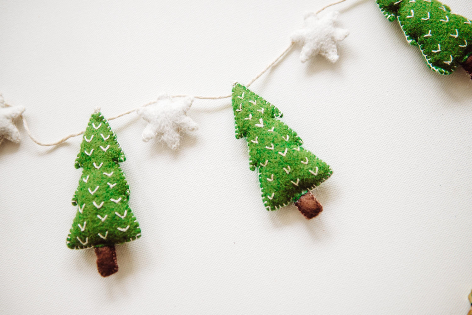 Christmas Tree Garland, Felt Christmas Decorations, Christmas Mantle Garland, Christmas Mantel Decor
