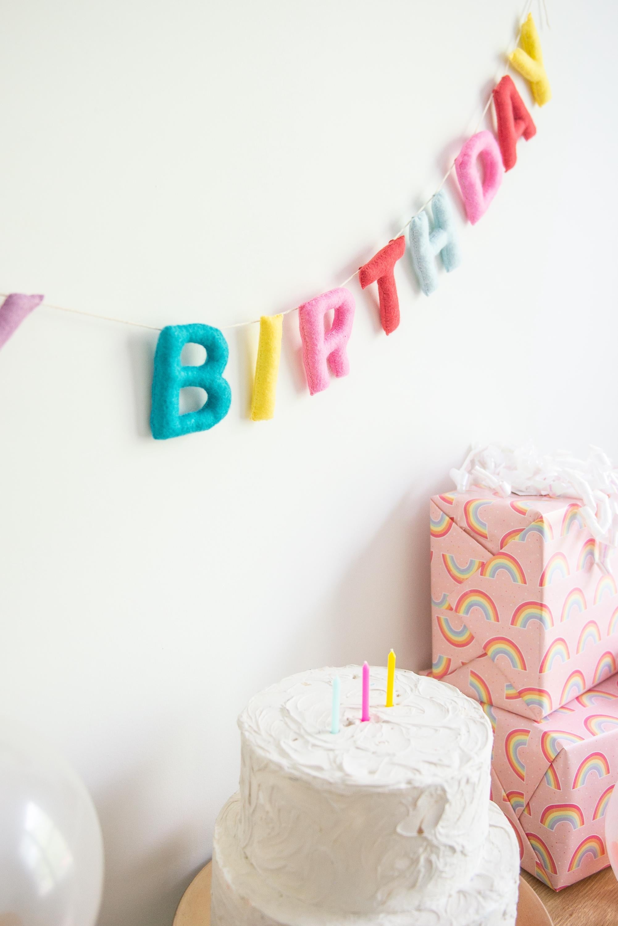 Felt Happy Birthday Banner, Wool Garland, Eco Friendly Garland, Felt Letters, Felt Garland, Birthday Decorations