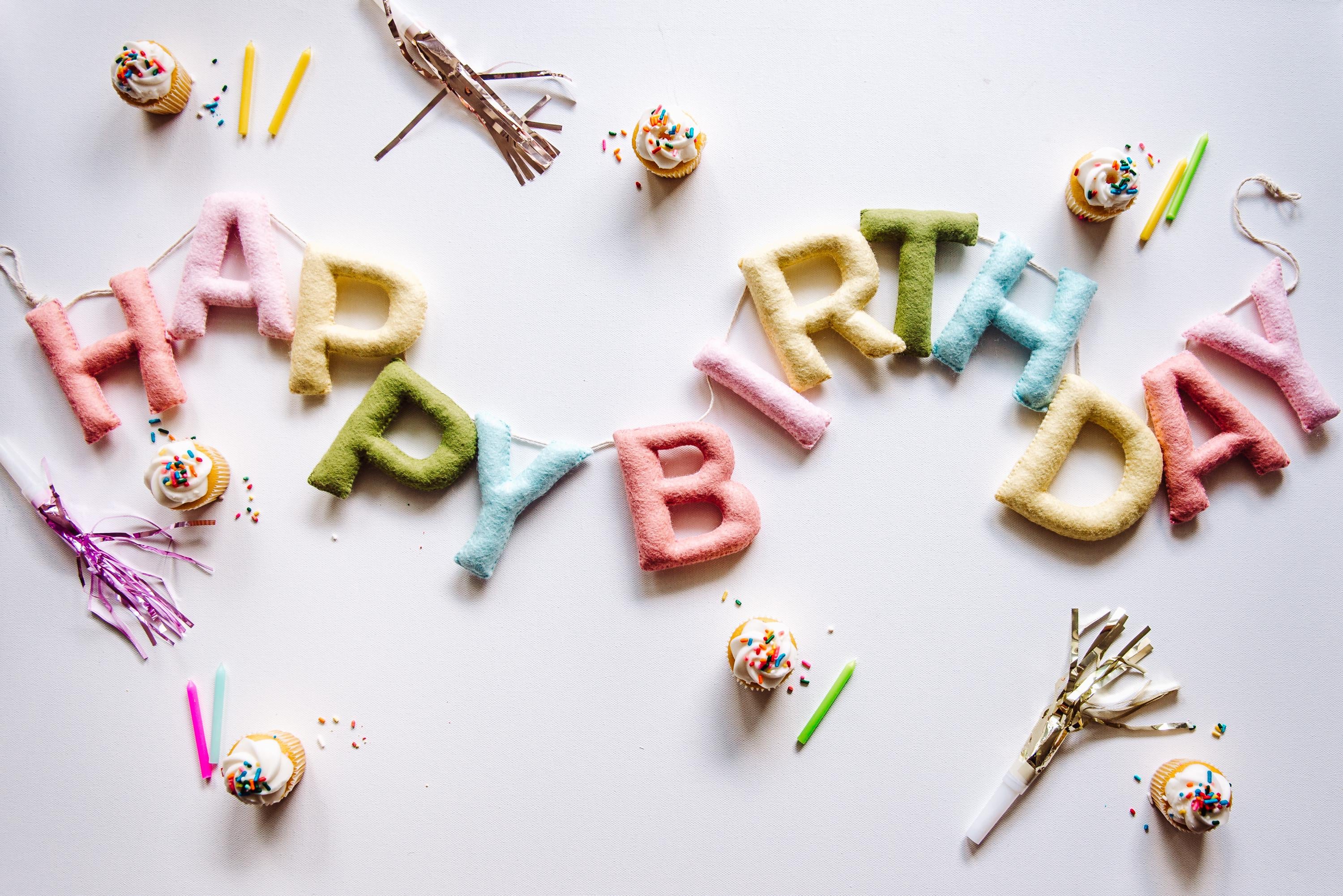 Personalized Pastel Rainbow Felt Happy Birthday Banner, 1st Birthday Decor