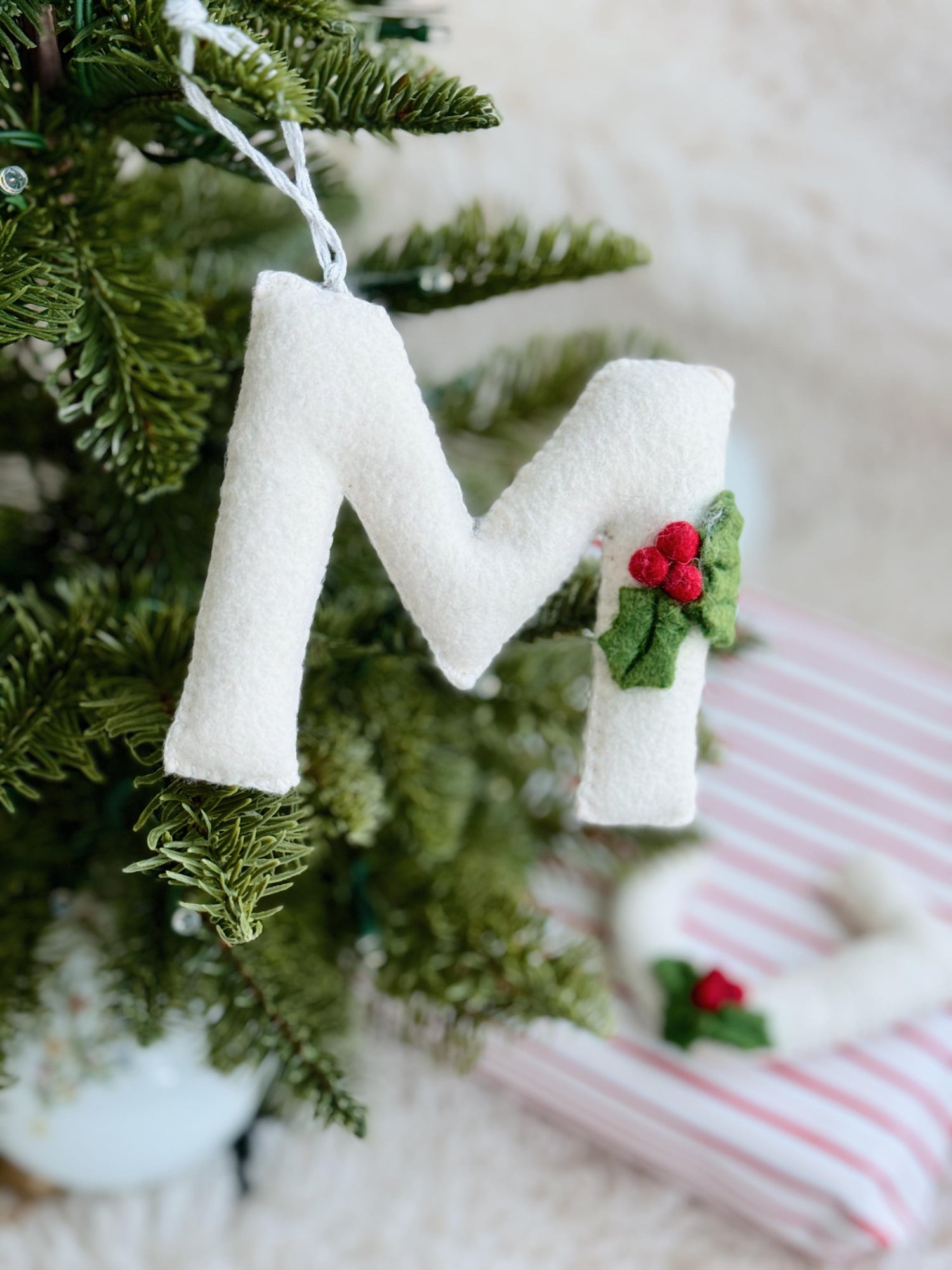Initial Ornament, Handmade Felt Ornaments, Personalized Stocking Tags, Stocking Stuffers For Teens