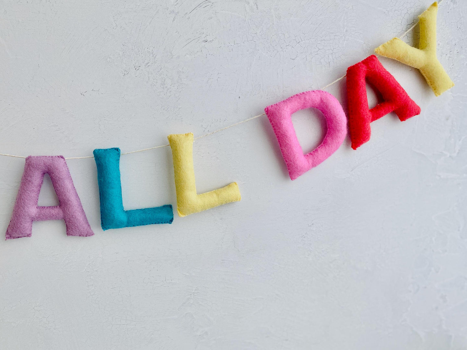 Playroom Sign, Rainbow Felt Garland, Playroom Wall Decor, Play All Day Sign