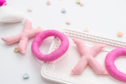 Pink XOXO Felt Letters Valentine Garland : Nursery Bookshelf Decor
