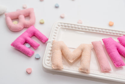 Pink Felt Be Mine Garland: Valentine Fireplace Mantel Decor