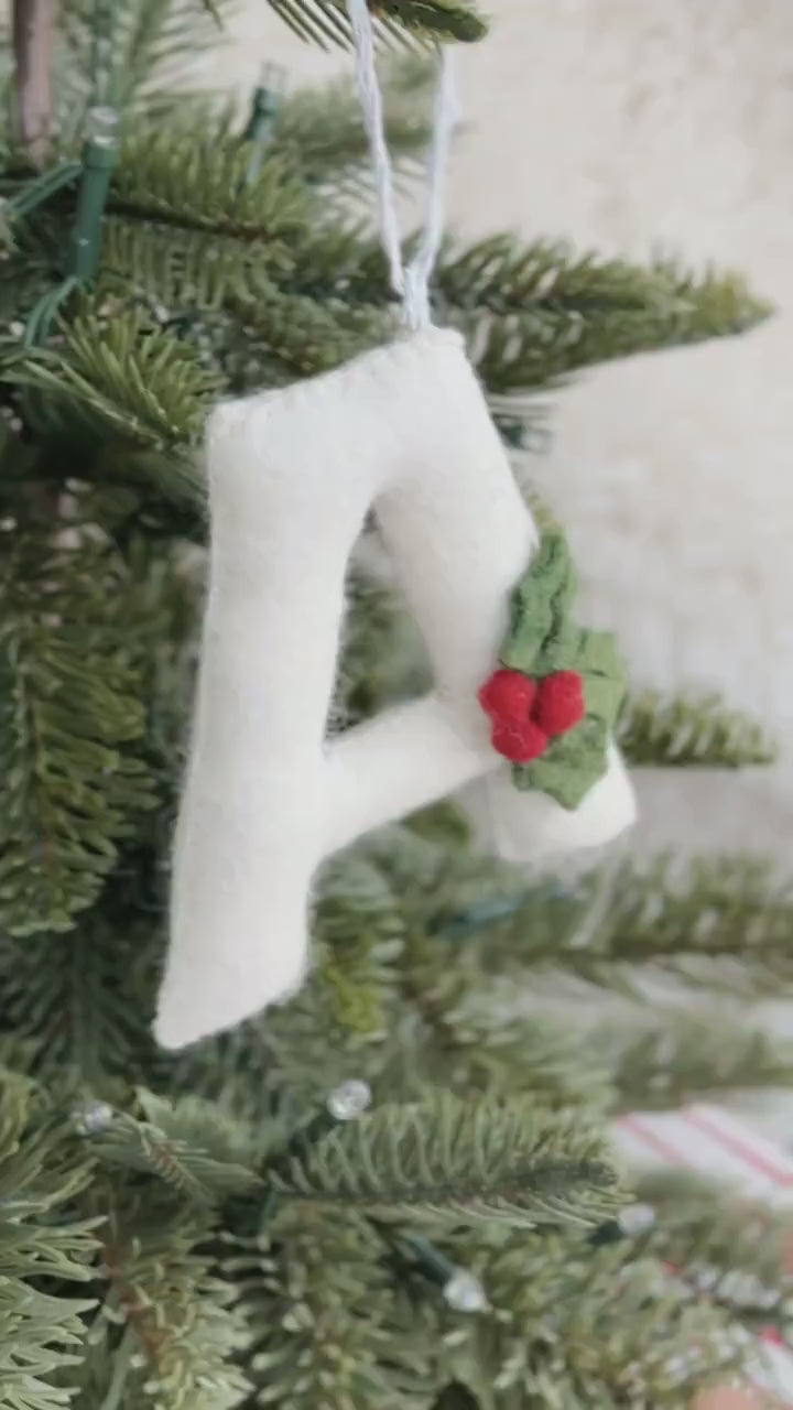 Initial Ornament, Handmade Felt Ornaments, Personalized Stocking Tags, Stocking Stuffers For Teens