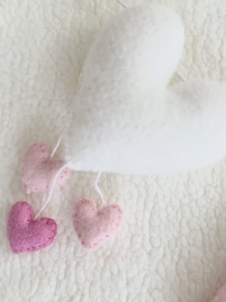 Pink Felt Be Mine Garland: Valentine Fireplace Mantel Decor